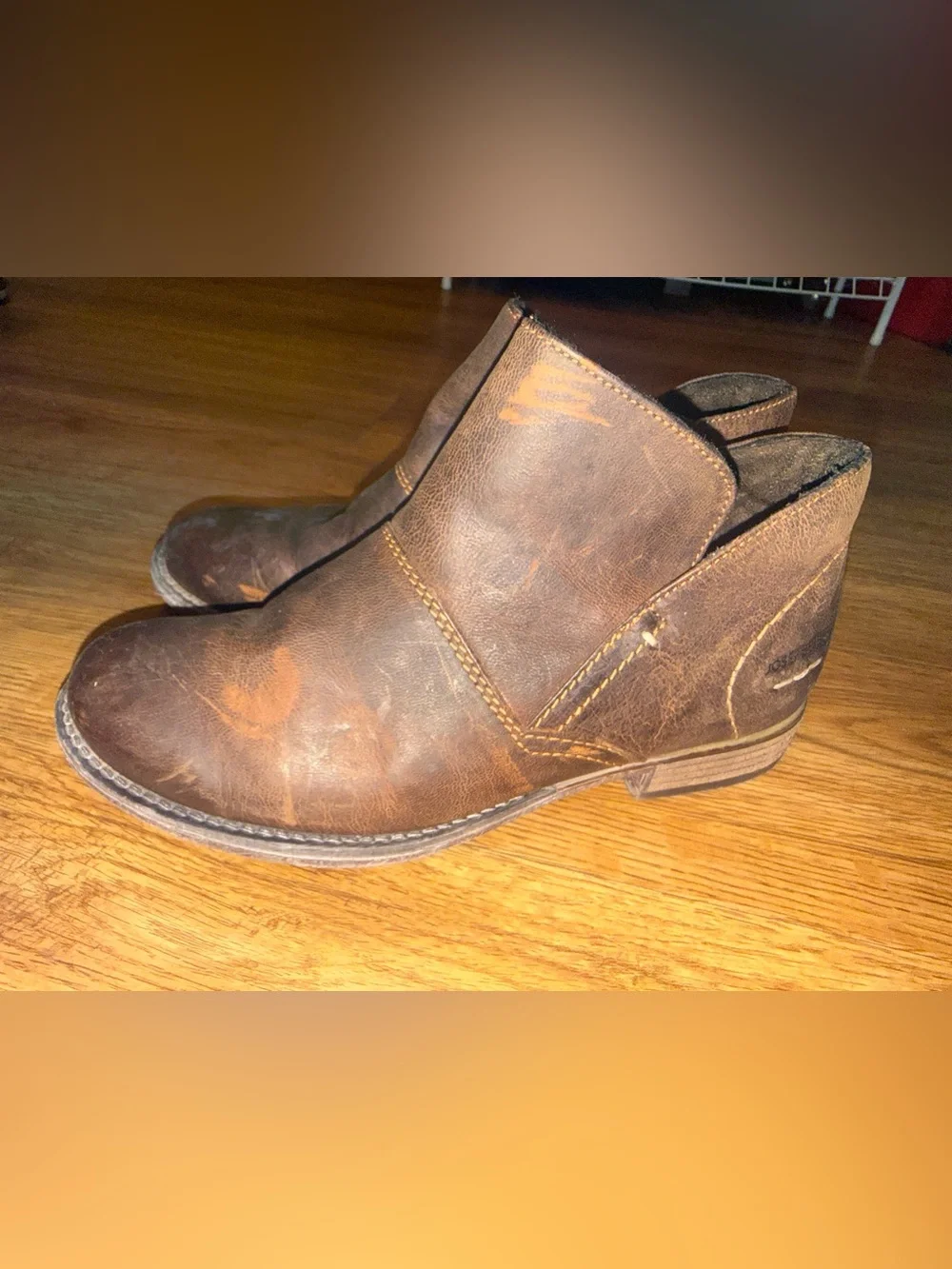 Josef Seibel Sienna 81 ankle boots in a distressed brown leather sz 37